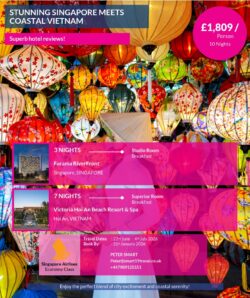 Vietnam and Singapore with Singapore Airlines.